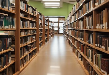 Blur school library or study room with book shelves for education background stock photoLibrary Backgrounds Book Education