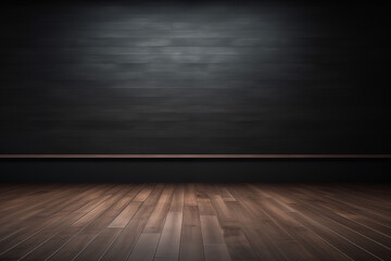 Fond compos&eacute; d'un mur noir, espace vide de composition, avec lumi&egrave;re et ombre. Ambiance calme, sombre, luxe. Arri&egrave;re-plan pour conception et cr&eacute;ation graphique.	