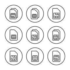 Sim card icon vector. dual sim card sign and symbol