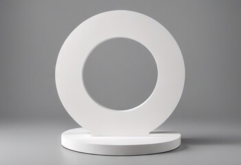 White stone rough plate object display podium with circle for product stock photoLectern Backgrounds Stone Material Stone Object Three