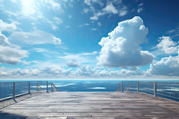 pier and clouds
