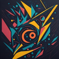 abstract background with colorful irregular shapes and patterns.