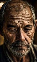 old sad person portrait