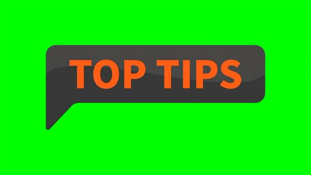 Top Tips Grey Orange Rectangle Shape On Green Screen Background For Information Knowledge Announcement Social Media Business Marketing
