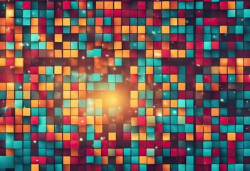 Vector banner with colorful squares stock illustrationSquare Composition Backgrounds Pattern Mosaic Multi