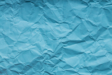 Blue Crumpled Paper Texture, Wrinkled Color Paper Pattern