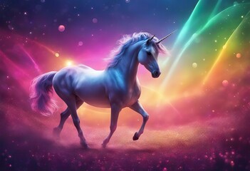 Obraz na płótnie Canvas Unicorn background with rainbow mesh Fantasy gradient backdrop with hologram Vector illustration for poster brochure invitation cover book catalog stock illustrationBackgrounds Unicorn Galaxy Outer