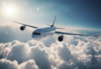 Naklejka na ściany i meble Plane flying above clouds stock illustrationSky Cloud Sky Airplane Cloudscape