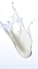 A captivating splash of milk suspended in the air. Generative AI.