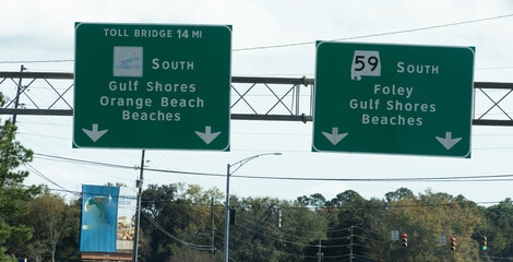 Route 59 South, Alabama road sign