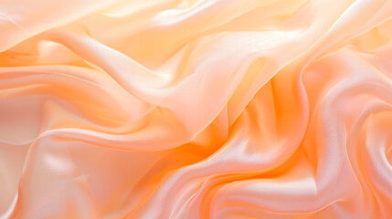 Obraz premium Peach fuzz silk satin. Silky shiny fabric. 