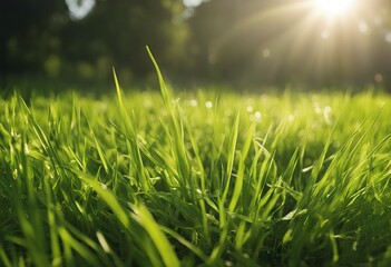 Obraz premium Green Grass with sunlight stock videoNature Grass Plant Springtime