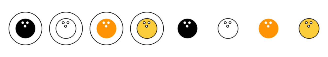Bowling icon set vector. bowling ball and pin sign and symbol.