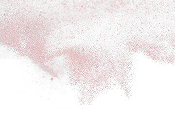 Explosion metallic red glitter sparkle. rose Glitter powder spark blink celebrate, blur foil...