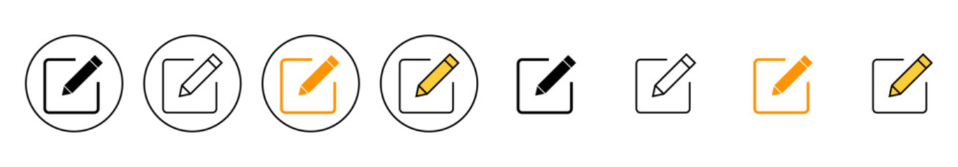 Edit icon set vector. edit document sign and symbol. edit text icon. pencil. sign up