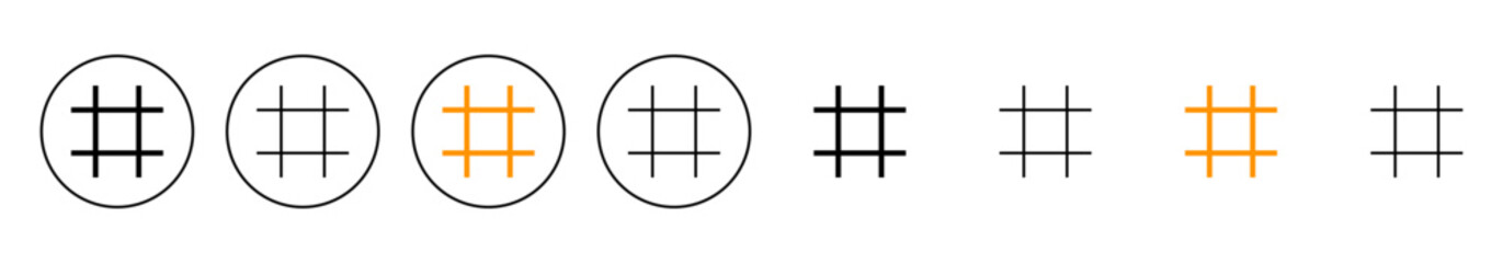 Hashtag icon set vector. hashtag sign and symbol