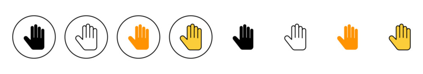 Obraz premium Hand icon set vector. hand sign and symbol. hand gesture