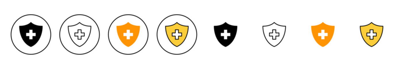 Fototapeta premium Health insurance icon set vector. Insurance document sign and symbol