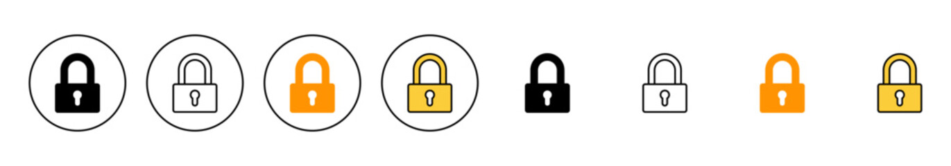 Lock icon set vector. Padlock sign and symbol. Encryption icon. Security symbol