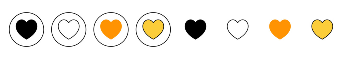 Love icon set vector. Heart sign and symbol. Like icon vector.