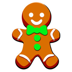 Gingerbread man. New year cookies, sweets. Cute christmas gingerbread man in flat style isolated on white background. Christmas icon. Holiday winter symbols. Festive treats. Vector illustration