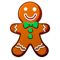 Gingerbread man. New year cookies, sweets. Cute christmas gingerbread man in flat style isolated on white background. Christmas icon. Holiday winter symbols. Festive treats. Vector illustration