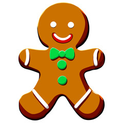 Gingerbread man. New year cookies, sweets. Cute christmas gingerbread man in flat style isolated on white background. Christmas icon. Holiday winter symbols. Festive treats. Vector illustration