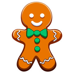 Gingerbread man. New year cookies, sweets. Cute christmas gingerbread man in flat style isolated on white background. Christmas icon. Holiday winter symbols. Festive treats. Vector illustration