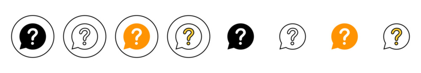 Question icon set vector. question mark sign and symbol