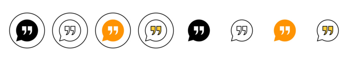 Quote icon set vector. Quotation mark sign and symbol