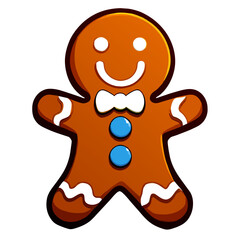 Obraz premium Gingerbread man. New year cookies, sweets. Cute christmas gingerbread man in flat style isolated on white background. Christmas icon. Holiday winter symbols. Festive treats. Vector illustration