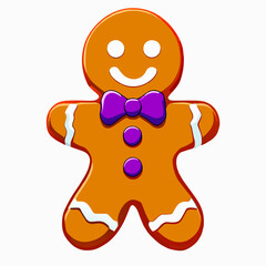 Gingerbread man. New year cookies, sweets. Cute christmas gingerbread man in flat style isolated on white background. Christmas icon. Holiday winter symbols. Festive treats. Vector illustration