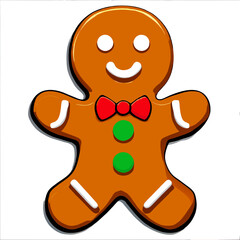 Gingerbread man. New year cookies, sweets. Cute christmas gingerbread man in flat style isolated on white background. Christmas icon. Holiday winter symbols. Festive treats. Vector illustration