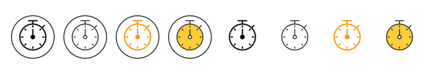 stopwatch icon set vector. Timer sign and symbol. Countdown icon. Period of time