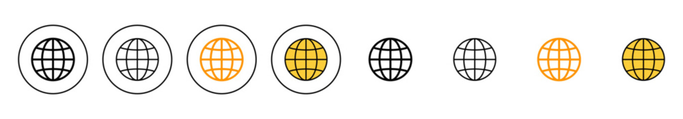 Web icon set vector. go to web sign and symbol. web click icon. Global search icon