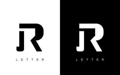 Letter JR initial logo design template
