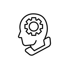 Technical support outline icons, minimalist vector illustration ,simple transparent graphic element .Isolated on white background