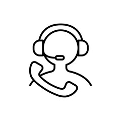Technical support outline icons, minimalist vector illustration ,simple transparent graphic element .Isolated on white background