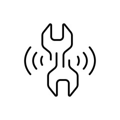 Technical wrench outline icons, minimalist vector illustration ,simple transparent graphic element .Isolated on white background