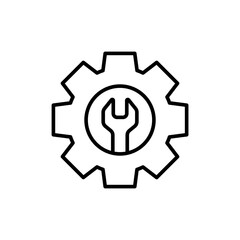 Technical support outline icons, minimalist vector illustration ,simple transparent graphic element .Isolated on white background