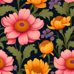 seamless background with flowers