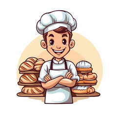 Vector illustration of bread characters.