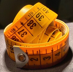Centimeterized plastic strip for tailors and fashion workshops. Tape measure for domestic and...