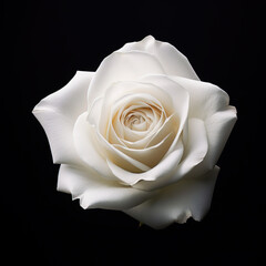 A beautiful white rose before black background