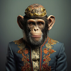 AI-Generated Psychedelic Monkey Portrait