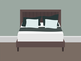 bed, mattress, pillows set illustration vector design