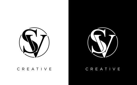 Letter SV or initial SV monogram logo design vector