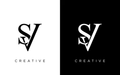 Foto op Aluminium Letter SV or initial SV monogram logo design vector © arbain