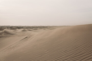 Fototapeta na wymiar Tengger desert scenery, Inner Mongolia, China.