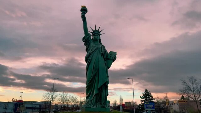 Statue of Liberty in Colmar Alsace France December 25, 2023. High quality 4k footage